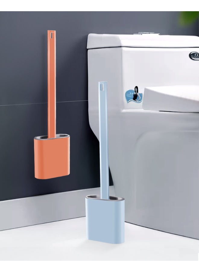 PAACHU Silicone Toilet Brush and Holder Set, Bathroom Deep Cleaning Bowl Buddy Toilet Brush with Soft Flexible Bristles,No-Slip Plastic Handle and Base for Anti-drip - Image 3